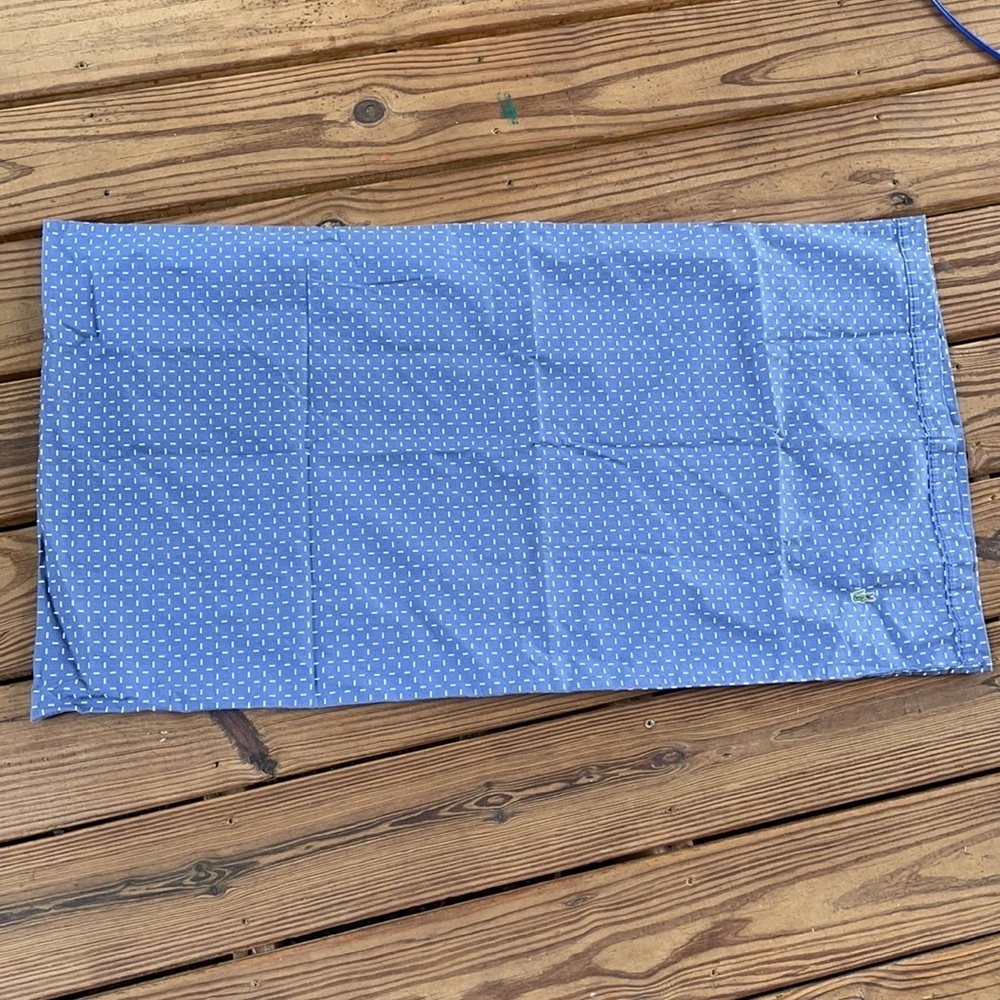 Lacoste blue and white kings size cotton pillow case
